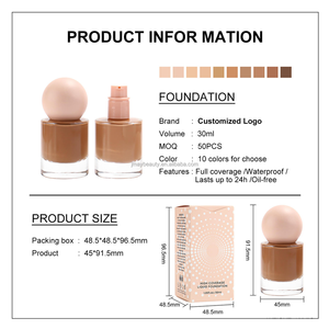 Crème <span class=keywords><strong>de</strong></span> <span class=keywords><strong>fond</strong></span> <span class=keywords><strong>de</strong></span> <span class=keywords><strong>teint</strong></span> mate à couvrance totale, vegan, imperméable, anti-brillance, personnalisable avec votre logo, 30 ml, pour un <span class=keywords><strong>teint</strong></span> <span class=keywords><strong>de</strong></span> bébé - Product Image 3