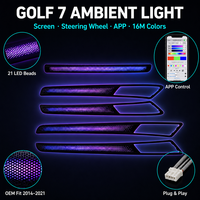 Trontech Golf 7 Lumière Ambiante 2014-2021 |   Bande lumineuse LED RGB pour panneau de porte, 21 LED |   Contrôle de l'application par le volant et l'écran |   Plug & Play, compatible avec l'équipement d'origine