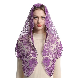 त्रिकोण कैथोलिक चर्च मैटिटिला वेल्स धार्मिक ईसाई पुष्प फीके लिए स्कार्फ शॉल घूंघट - Product Image 3