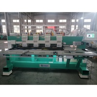 Machine à broder plate industrielle Dahao à 4 têtes et 9 aiguilles, 12/15 aiguilles, pour logos et patchs personnalisés sur tissus