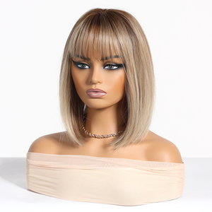 Perruque complète de style européen et américain, coupe <span class=keywords><strong>courte</strong></span> et droite, bob, transparente, naturelle et respirante, tendance printemps-été - Product Image 5