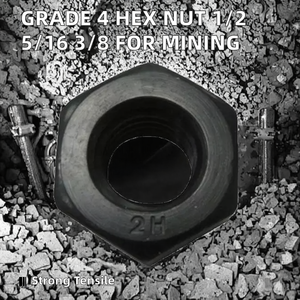 Écrou hexagonal en acier de grade 4 à haute résistance à la traction 1/2 5/16 3/8 avec finition oxyde noir pour applications minières et de traitement de l'eau - Product Image 2