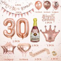 PAISTAR PSR-BPD-039 Décorations de fête d'anniversaire numériques or rose, ensemble de ballons guirlandes, taille et couleur personnalisables, en papier