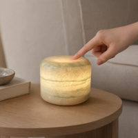 Marbre naturel personnalisé pour la décoration du salon, table en marbre de luxe pour la maison, lampe de lecture LED en marbre naturel, éclat chaud