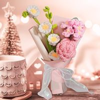 Kit de fleurs personnalisées au crochet décor de belles fleurs artificielles faites à la main fleur intemporelle au crochet fausses plantes cadeaux de fête des mères