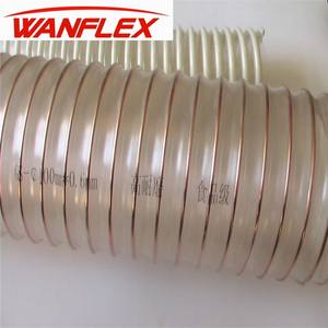 PU grand diamètre fil d'acier <span class=keywords><strong>copeaux</strong></span> de poussière de bois hautement Flexible compressible industrie <span class=keywords><strong>aspiration</strong></span> spirale <span class=keywords><strong>tuyau</strong></span> de conduit en plastique - Product Image 6