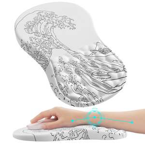 Tappetino per Mouse Ergonomico con Poggiapolsi in Gel, Base Antiscivolo in Silicone PU, Comodo per Ufficio e Casa, Disponibile - Product Image 1