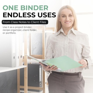 Classeur à 3 anneaux de 1,5 pouce, classeur flexible pastel avec poche, capacité de 280 feuilles, pour la maison et les fournitures scolaires - Product Image 5