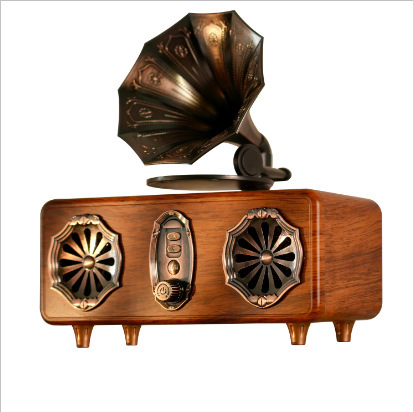 Vintage Gramophone Speaker - Portable Retro Radio with Wireless Audio