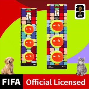 Juguetes para Mascotas con Licencia Oficial de la Copa Mundial de la <span class=keywords><strong>FIFA</strong></span>, Juego de 3 Pelotas de Alta Resistencia para Perros, Juguetes Interactivos para Masticar y Buscar - Product Image 1