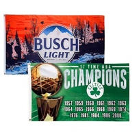 Drapeau de plage en vinyle robuste sur mesure imprimé UV avec filet pulvérisé, mât en aluminium pour publicité extérieure, bannières imprimées jet d'encre
