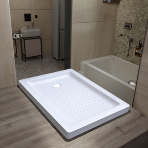 Modern Square Acrylic Solid Surface <strong>Shower</strong> Tray <strong>Plate</strong> CE Certified Shiny Surface Eco-Friendly Waterproof MATCH WELL MWS-15 Hotel - Product Image 1