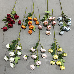 Yixuan <b>Artificial</b> <b>Peony</b> Flowers Silk Realistic Wedding Home Decor 7 Heads Injection Molding - Product Image 2