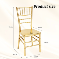 Chaises de banquet empilables en plastique doré Chiavari pour événements, hôtels et fêtes, vente en gros à bas prix