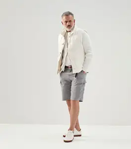 Cardigan con Zip in cotone a maniche lunghe da uomo in stile maturo bianco puro personalizzato