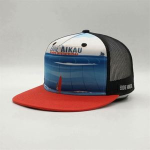 หมวกแก๊ป Snapback คุณภาพสูงแบบ Sublimation, หมวกแฟชั่นทรง Trucker 5 แผง ปีกแบน, หมวก Snapback พิมพ์ลายธงชาติอังกฤษใต้ปีกหมวก - Product Image 2
