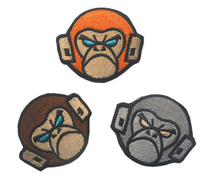 친환경 후크 앤 루프 폴리에스터 캔버스 패치 가방을위한 자수 디자인-원숭이가 보이지 않아 듣지 마 말하지 마 - Product Image 2