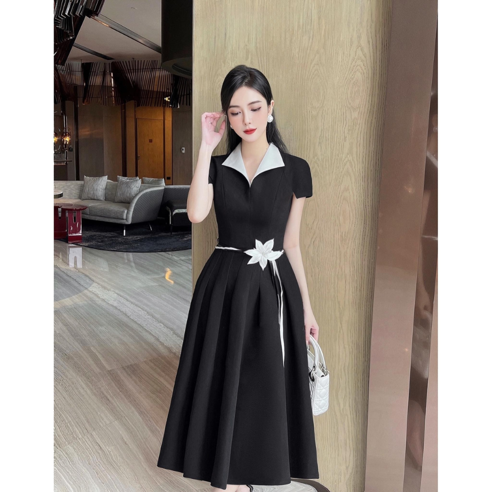 Black with white collar