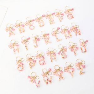 26 Letter Resin Initial Keychain with Tassel Butterfly Pendant Key Ring for Women's Bag Elegant Keychain Accessory - Product Image 5