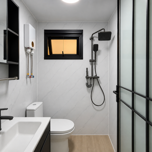 Casa Container Espandibile con Effetto Pietra Impilata, Telaio Scuro e Finestre Scorrevoli per Glamping su Terreni Aridi - Product Image 4