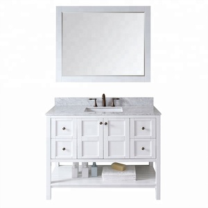 Europa 72 Pulgadas de ancho <span class=keywords><strong>Espresso</strong></span> mancha doble fregadero de madera maciza tocador de baño con estantes de toallas - Product Image 4
