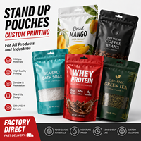 Sachets d'emballage refermables de qualité alimentaire avec fermeture éclair pour café, snacks, thé, protéines en poudre et échantillons alimentaires – Sachets personnalisés à fond plat