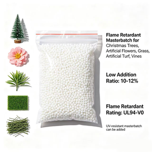 Granulés de masterbatch ignifuge PE/LLDPE/LDPE/HDPE UL94 V0 pour rotin artificiel, <span class=keywords><strong>chaume</strong></span>, fleurs et auxiliaires chimiques - Product Image 1