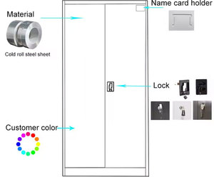 <strong>Hot</strong> <strong>Sale</strong> Modern 2-Door Office Storage Locker with Adjustable Shelves Customized Steel Filing <strong>Cabinet</strong> for Commercial Use - Product Image 3