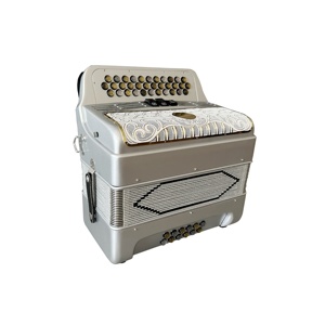 Accordéon diatonique SEASOUND OEM avec 34 boutons, <span class=keywords><strong>12</strong></span> <span class=keywords><strong>basses</strong></span>, 3 registres, grille argentée et or blanc, modèle JB3412C - Product Image 4