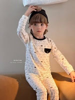Ensemble de pyjamas pour enfants en coton et élasthanne, 95,5 % coton, 4,5 % élasthanne, doux, respirant, manches longues, vêtements de nuit en 2 pièces, prêt à être expédié