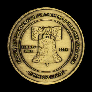 Benutzer definierte plattierte Farbe US Liberty Bell Gadsden Flag Pattern Gedenkmünze Sammlerstücke United We Stand Bronze Plated Coin - Product Image 5