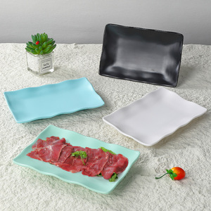Rectangular <b>Melamine</b> <b>Plate</b> Solid Color For Hot Pot Barbecue Restaurant Commercial Use Party Dishes - Product Image 1