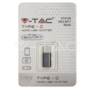 V-TAC VT-5149 singolo adattatore Micro USB a tipo C materiale USB 2.0 interfaccia nuova condizione per Desktop portatile nero bianco - Product Image 3