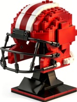 Ensembles de blocs de construction personnalisés pour casque de rugby, briques DIY, modèle de collection, cadeau, décoration, jouets éducatifs originaux en ABS