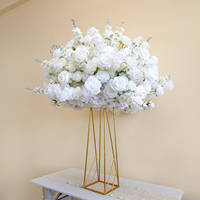 Luckygoods WG240019 Boule de fleurs artificielles blanches pures, Delphinium, Hortensia, Centre de table floral pour la décoration de table de mariage