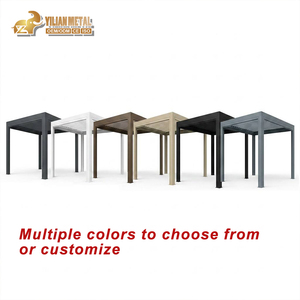 Techo de Terraza Totalmente Automático, Retráctil, Deslizante, Plegable, Motorizado, con Persianas, Impermeable, de Aluminio, Gazebo, Toldo para Exteriores, Pérgola - Product Image 4