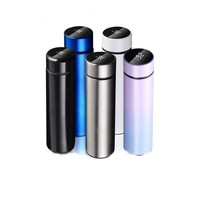 Logo personnalisé 500ml bouteille d'eau intelligente tasse thermique en acier inoxydable cadeau bouteille d'eau thermos intelligente avec affichage de la température LED