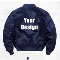 Blouson d'aviateur court vintage personnalisé Blouson d'aviateur en nylon pour hommes Manteau d'aviateur MA1 brodé de logo personnalisé pour homme