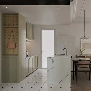 Cuisine modulaire de couleur crème, design moderne, ensemble complet d'armoires, bois, luxe, fournisseur de meubles pour la maison - Product Image 3