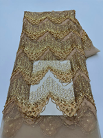 Dentelle en tulle florale 3D de luxe NI.AI avec perles et paillettes, dentelle africaine Asoebi pour robes de mariée nigérianes