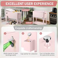Chariot isotherme multifonctionnel 73L pliable avec roues, seau à glace métallique, glacière personnalisée pour canettes et pique-niques