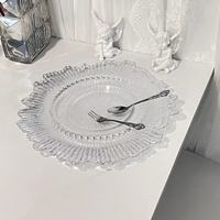 Assiettes de Présentation Écologiques Transparentes en Plastique Effet Récif, Style Vintage Argent et Or, pour Mariages et Dîners, MOQ 100 pièces
