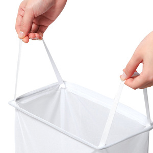 <b>White</b> Wall Mounted <b>Laundry</b> <b>Basket</b> Rectangle Non Woven Fabric Portable Clothing Organizer Bathroom Storage - Product Image 4