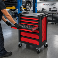 Chariot à outils robuste en fer de 611 pièces pour réparation automobile, avec système de verrouillage à clé, tiroirs et coffret à outils inclus