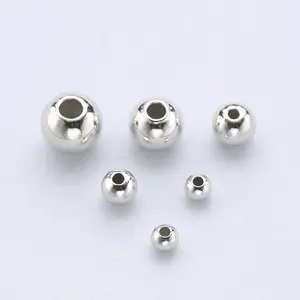 925 sterling silver beads big hole size silver spacer beads