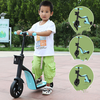 Trottinette pliable à 3 roues pour enfant certifiée CE avec siège réglable en hauteur, cadre en plastique et en acier, lumière incluse