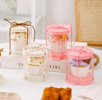 Boîte à gâteau cylindrique en plastique recyclable de luxe YZ Wholesale pour mini-pâtisseries et desserts de 2 pouces