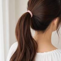 MUJU B203 Lot de 6 élastiques à cheveux basiques en spandex, 5 cm, haute élasticité, sans couture, avec logo personnalisé, carte code-barres, prêt à la vente, faible MOQ