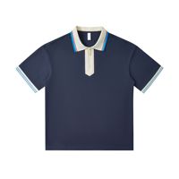 NIEUW Lente/Zomer 240g Piqué Katoenen T-shirt met korte mouwen en opstaande kraag; Heren Trendy Merk Loszittende Casual Ademend poloshirt