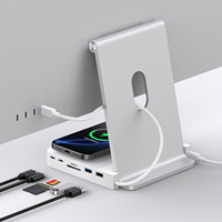 Base de Conexión USB C 7 en 1, Accesorios para iMac de 24 Pulgadas 2021-2024, Hub de 10 Gbps, Lector de Tarjetas SD y TF, Adaptador de Carga Inalámbrica